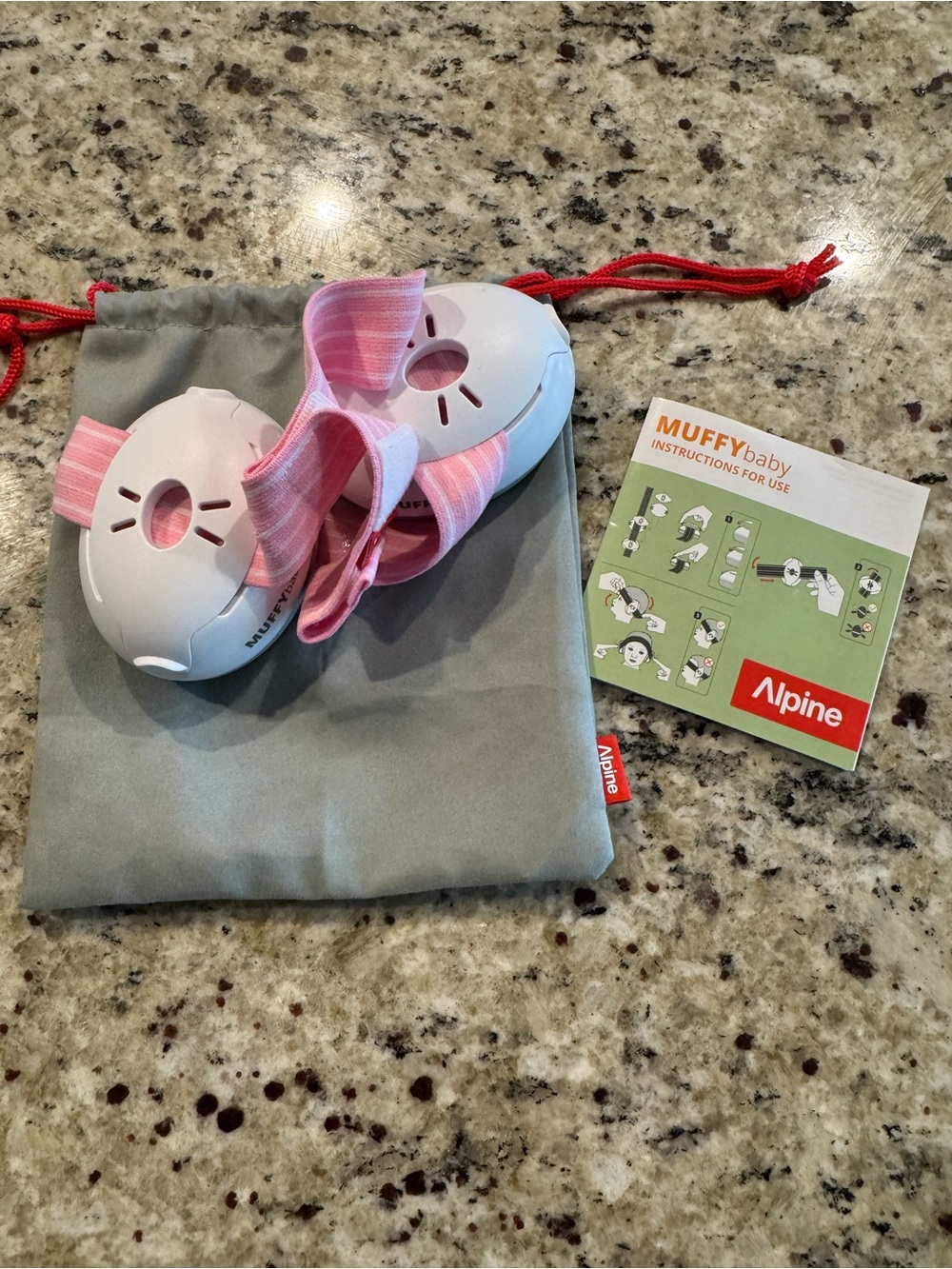 Alpine Muffy Baby Ear Protectors - Pink and White